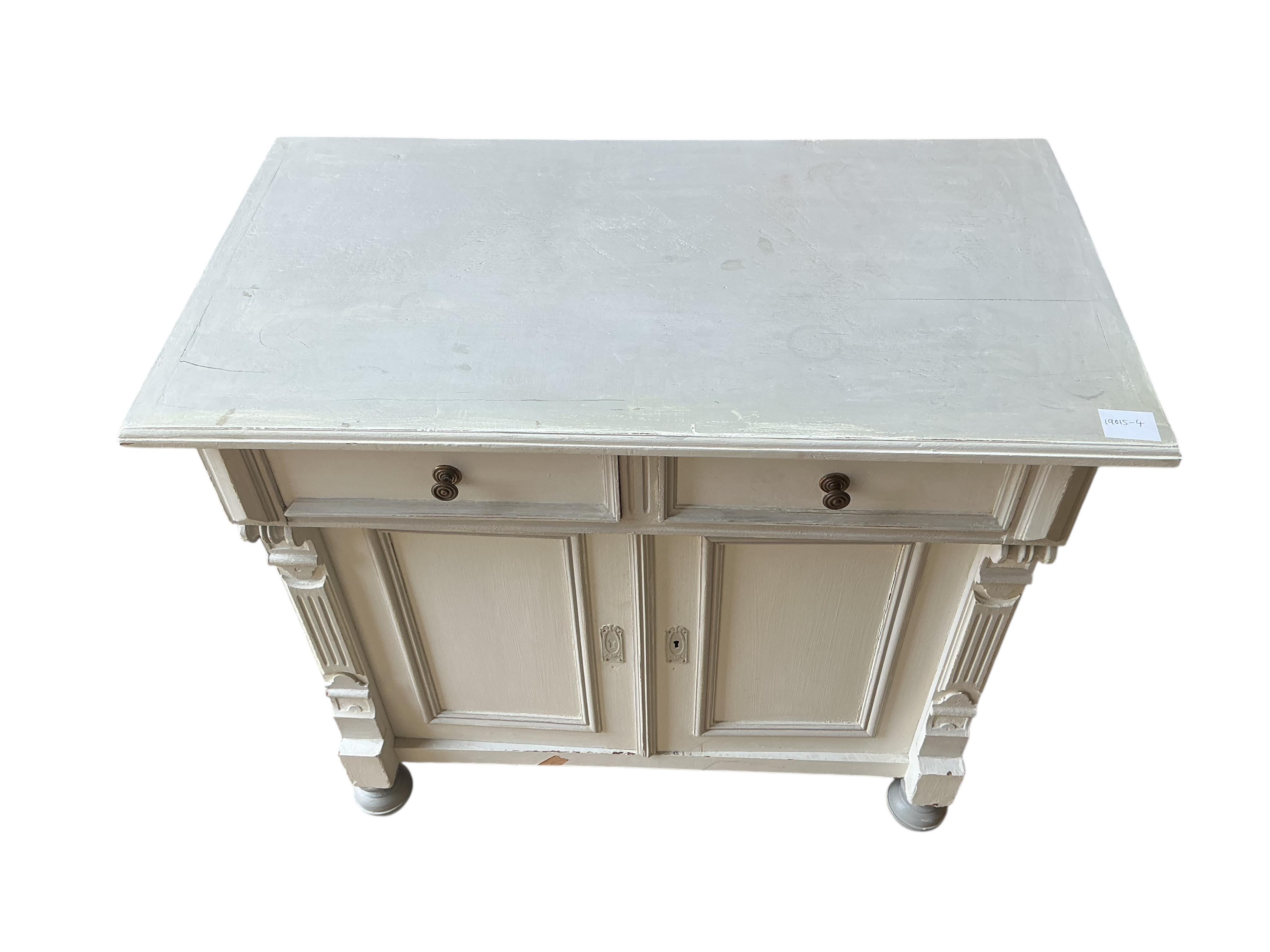 A 19th century East European later painted pine washstand, width 80cm, depth 44cm, height 72cm